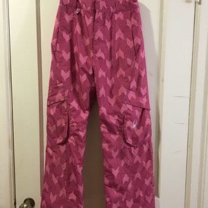 SPYDER PINK NYLON INSULATED SNOWBOARD SKI PANTS. 12 YR.